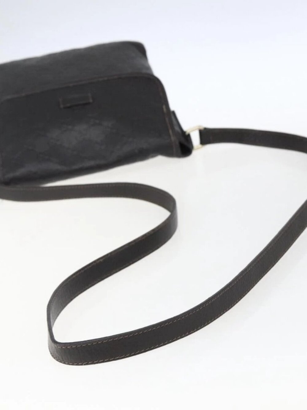 GUCCI GG Canvas Guccissima Shoulder Bag Leather Brown Gold - Picture 8 of 16